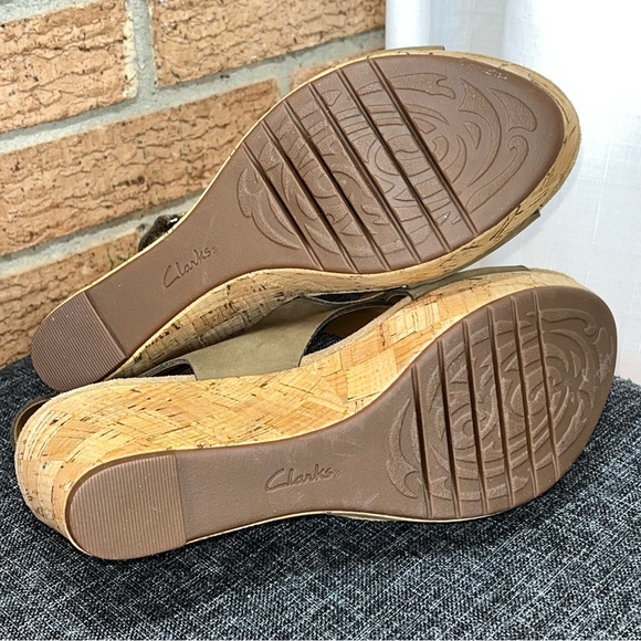 Clarks Annadel Eirwyn Wedge Sandal Olive khaki- 8.5 - Picture 9 of 9